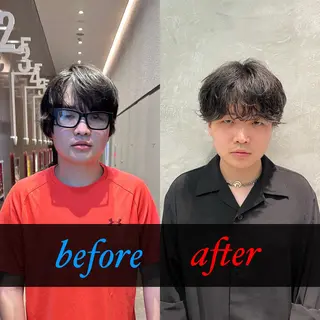 ショート カラー パーマ メンズ SALON VILLAGE 渋谷店所属・カンタ【渋谷で イメチェンさせる人】のヘアスタイル