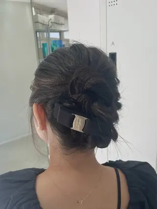 ミディアム ヘアアレンジ グレージュ/ベージュ /経堂/sana🌱のヘアスタイル