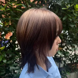 セミロング 🫧オリーブカラー/ 小冬🎀のヘアスタイル