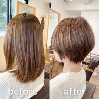 ショート カラー KIZU 髪質改善 オカルト怪談のヘアスタイル