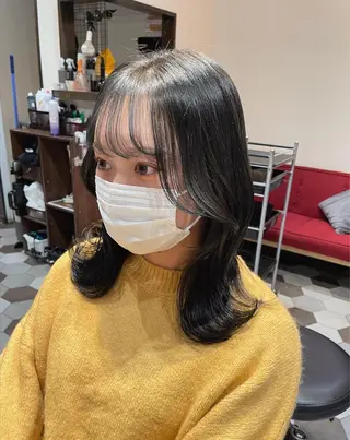 ミディアム カラー ヘアアレンジ 酸性縮毛矯正🧴韓国 レイヤー/髪質改善のヘアスタイル