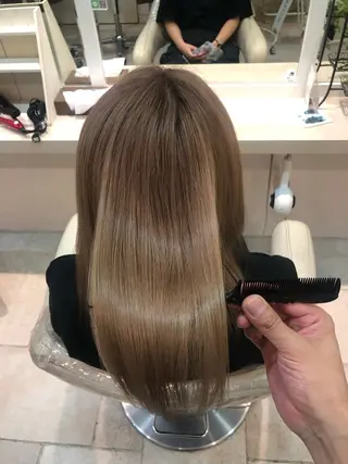 セミロング パーマ 須賀 一美のヘアスタイル