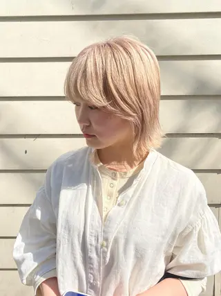 ショート カラー ブリーチなしベージュ カラー✨Takeのヘアスタイル