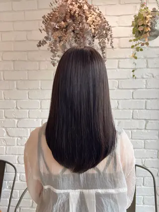 セミロング カラー 髪質改善トリートメン ト/縮毛矯正/ゆうなのヘアスタイル