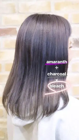 セミロング カラー 斉藤 貴也のヘアスタイル