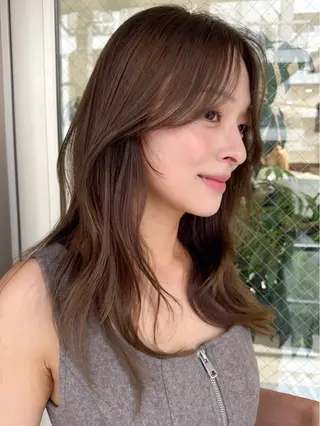 ミディアム カラー ヘアアレンジ ✨レイヤーカット/透 名感カラー特化✨のヘアスタイル