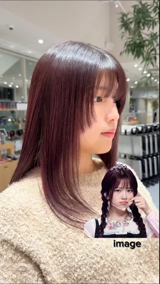 セミロング カラー 萩原 陸斗のヘアスタイル