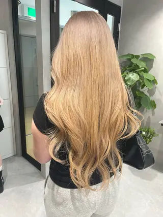 ロング カラー 暖色ハイトーン特化 🥇Mioのヘアスタイル