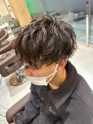 ショート パーマ メンズ 💈メンズ特化 美容師サキ💈のヘアスタイル