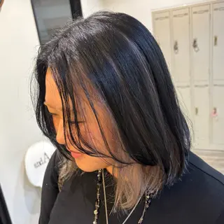 ミディアム 🎀ハイトーン/ 艶カラー/夕月🎀のヘアスタイル