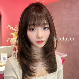 ミディアム カラー 山崎/ボブ縮毛矯正 レイヤー髪質改善のヘアスタイル