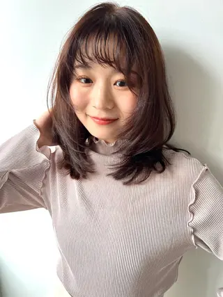 セミロング カラー レイヤー/透明感 カラー💘akariのヘアスタイル