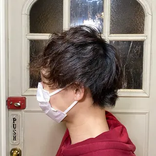 ミディアム パーマ メンズ BRITS 渡辺 菜々子のヘアスタイル