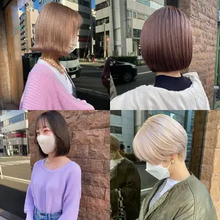 ショート ハイトーン/ ボブ 中村麟のヘアスタイル