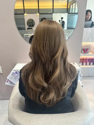 ロング 💎曲がる縮毛矯正 💎透明感カラー/のヘアスタイル