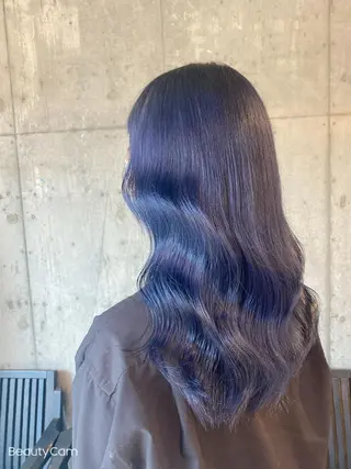 セミロング カラー 透明感/韓国風 🤍moeka🤍のヘアスタイル