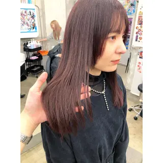 セミロング カラー 推しカラー✨ オタク美容師ユウカのヘアスタイル