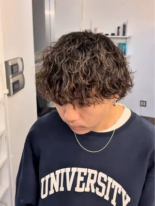 パーマ メンズ 似合わせヘア/ ハイライト/廣田歩のヘアスタイル