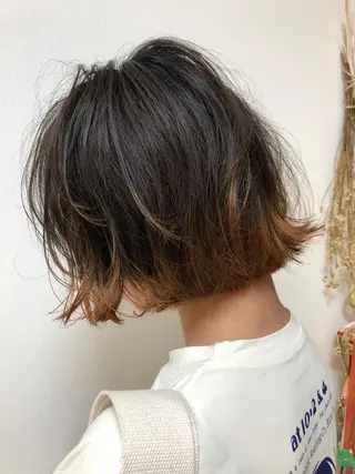 ショート カラー 似合わせ レイヤー須川のヘアスタイル