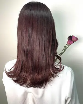 ミディアム カラー 色白に見える暗髪 梅田・増田のヘアスタイル