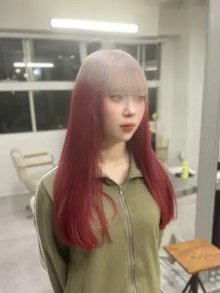 ロング カラー ウルフレイヤー エクステ/kokiのヘアスタイル