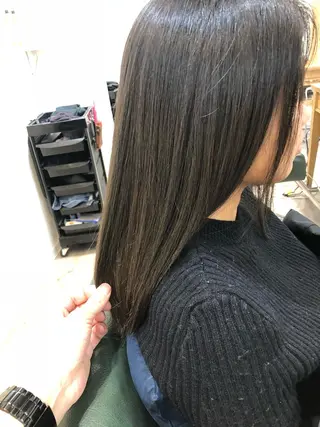 セミロング カラー 佐々木 政徳のヘアスタイル