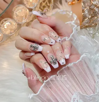 ネイル 23時まで❤︎韓国、 ワンホンネイルのネイルデザイン