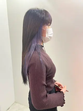 ロング カラー ヘアアレンジ ハイトーン/レイヤー ハッシュカット/牧原のヘアスタイル