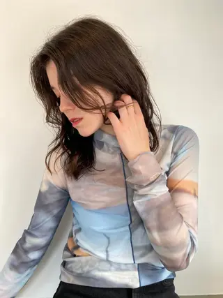 ミディアム カラー パーマ CEINE PATHのヘアスタイル