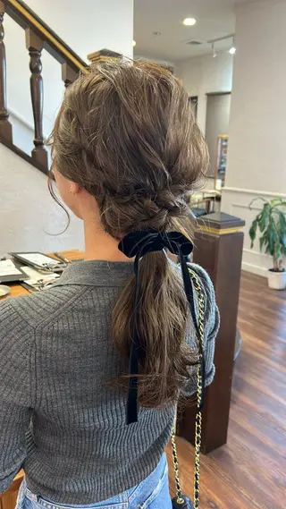 セミロング ヘアアレンジ 江原 彩華のヘアスタイル