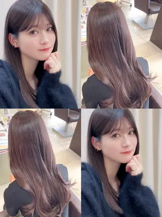 セミロング カラー 🤎韓国ヘア ベージュ まゆか🤎のヘアスタイル