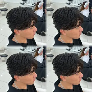 ミディアム パーマ メンズ 髪質改善/艶カラー/ メンズパーマ/鈴木のヘアスタイル