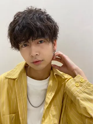 ショート カラー メンズ CLUTCH天王寺 西藤遥河のヘアスタイル