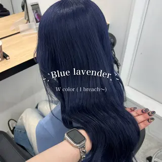 ロング カラー 暗髪🩶ラベンダー/ ブルー/ユウナ🤍のヘアスタイル