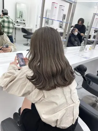 カラー 韓国風赤み消し🌱 透明感カラー🌱上野のヘアスタイル