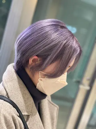 ショート カラー ヘアアレンジ 髪質改善×ハイトーン 中田啄也のヘアスタイル