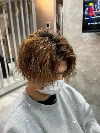 ショート パーマ メンズ パーマ特化美容師 佐藤壮流のヘアスタイル
