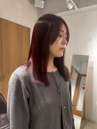 ロング カラー mei｜顔まわり ×透明感カラーのヘアスタイル