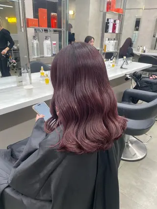 セミロング カラー ヘアアレンジ 💗横浜美容室 💗HARUNAのヘアスタイル