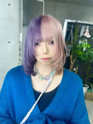 ミディアム カラー 名古屋のピンク好き かずくん🦩のヘアスタイル