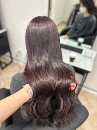 ロング カラー 𝒎𝒐𝒆🩰 名駅/ヘアメ/暖色♡のヘアスタイル