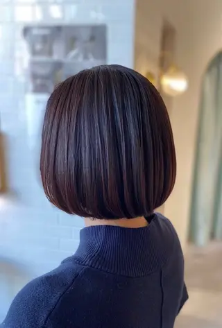 カラー 暗髪★校則問題無し 艶カラー★ココのヘアスタイル