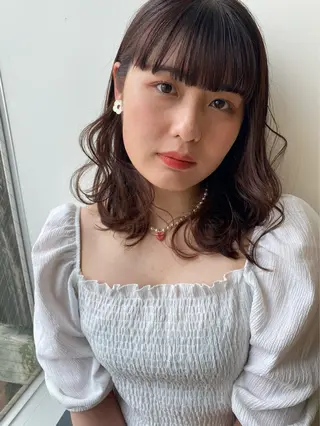 ミディアム 🍓似合わせカット× パーマ／矢木🍓のヘアスタイル