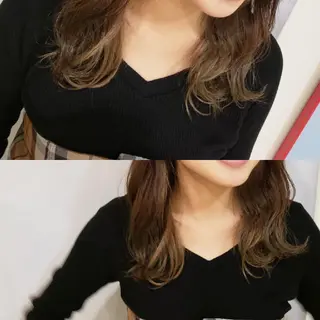 カラー セミロング EMANON名古屋所属・美谷添（ミヤゾエ） まどか大人ヘアサロンのヘアスタイル