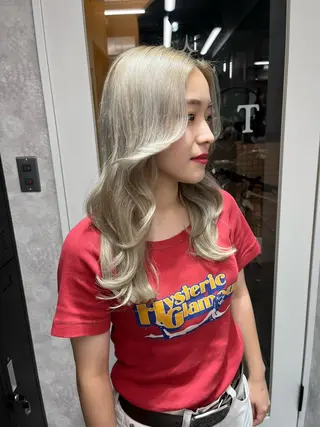 セミロング カラー 【美髪ハイトーン】 髪質改善/大和🎀のヘアスタイル