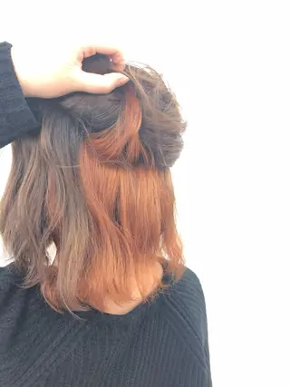 ミディアム カラー パーマ ヘアアレンジ メンズ キッズ ネイル マツエク・マツパ emu所属・🌈髪質改善・美髪矯 正・平野瀬乃🌈のヘアスタイル