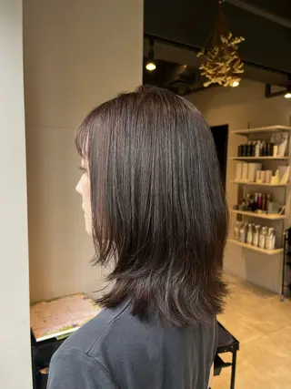ミディアム カラー ベージュ/グレージュ 恵比寿/丸山陽平のヘアスタイル