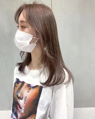 セミロング カラー minami🪷 暖色カラーのヘアスタイル