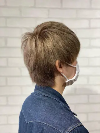 ショート カラー メンズ ✨ハイトーン カラー福岡拓也✨のヘアスタイル