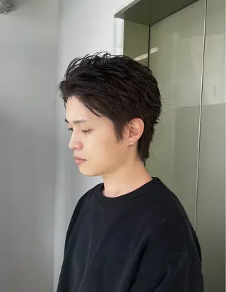 メンズ ニュアンスパーマ/ ウルフ/ときなのヘアスタイル